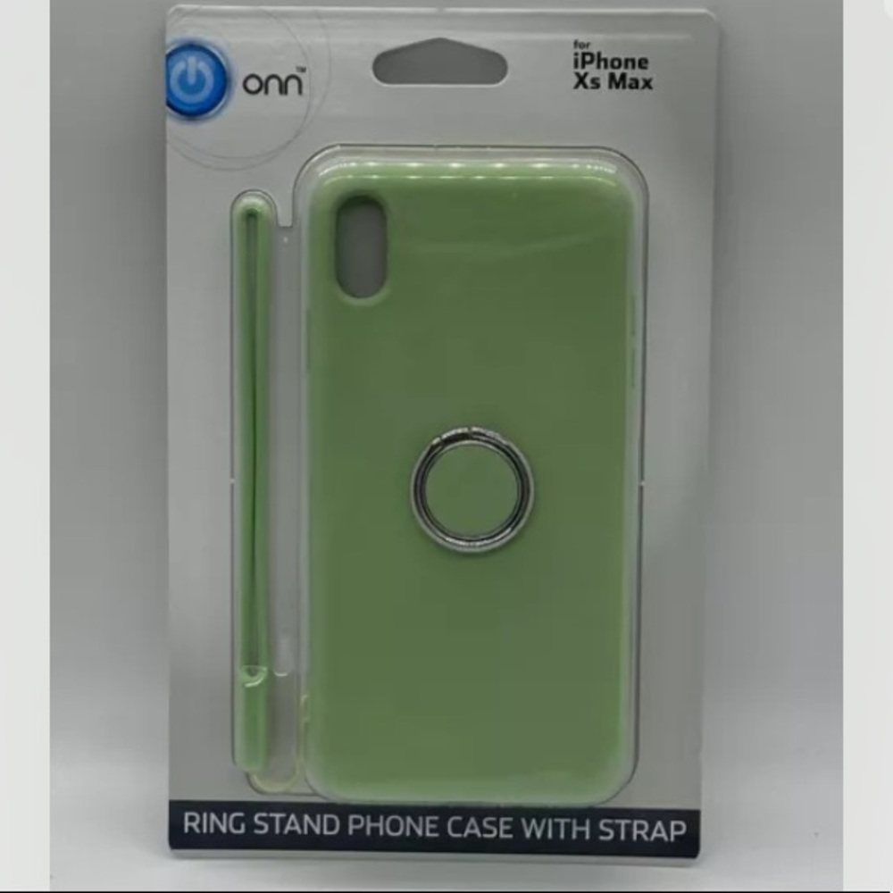 💜Onn iPhone XS Max Ring Stand PhoneCase W/Strap